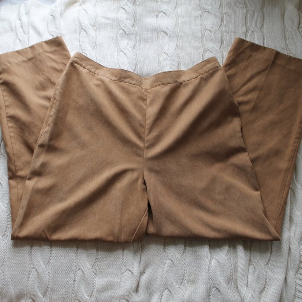 Alfred Dunner Classic Fit Tan Straight Leg Pants
